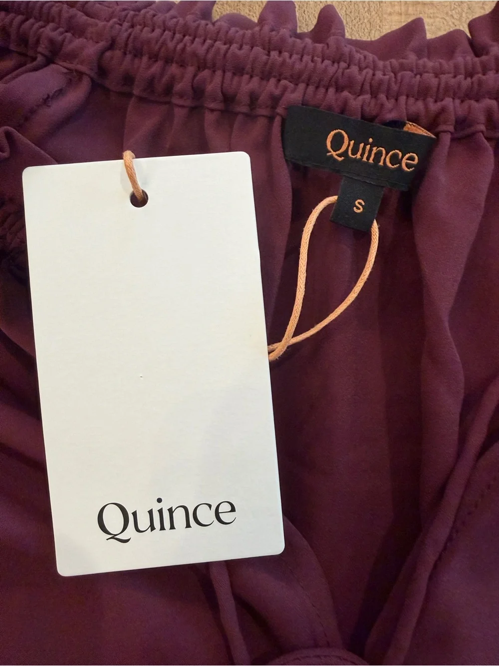 🤎 Quince Drapey Chiffon Split Neck Long Sleeve Blouse 🤎